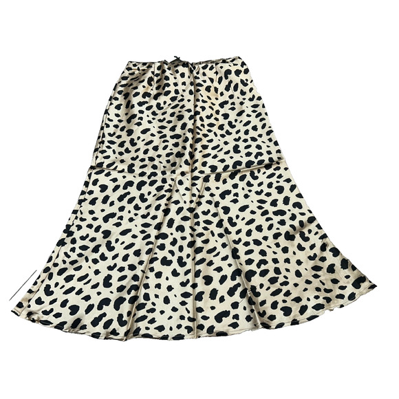 NWT Kourt Anthropologie Leopard Animal Print Flowy A-Line Satin Skirt Size XXS - Picture 1 of 8